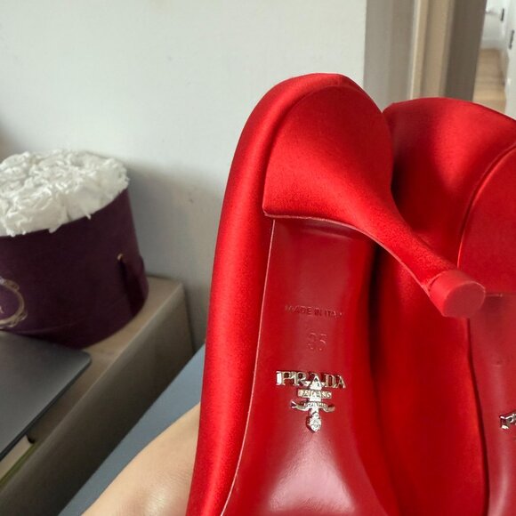 Prada Scarlet Red Pointed Heels - Picture 11 of 11